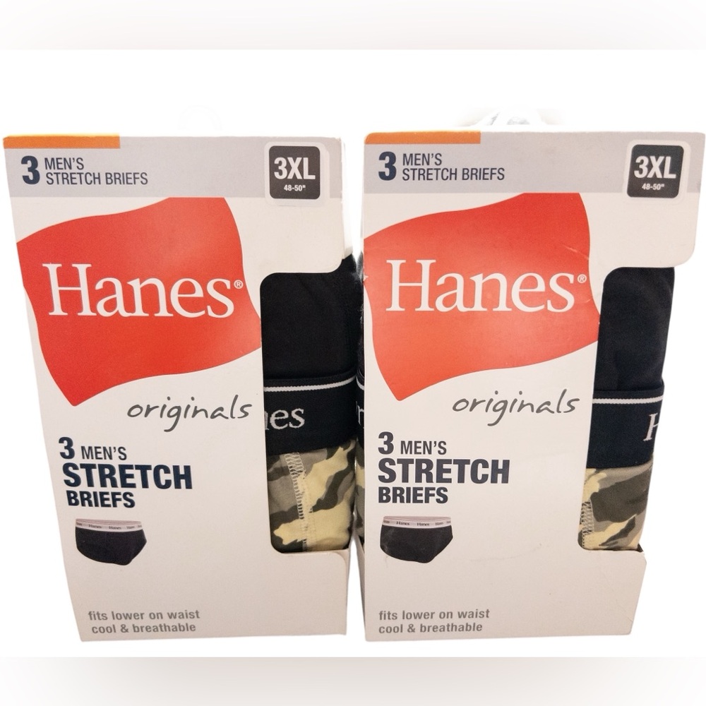 New Hanes Stretch Cotton Briefs 3 Pack X2 6 Total Moisture-Wicking Underwear 3XL